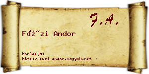 Füzi Andor névjegykártya